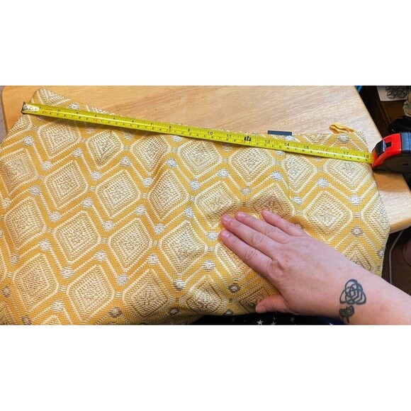 Amanda Chelsea Womens SZ 14 A-Line Skirt NWT Yellow Chevron Brocade Career Zips - Picture 10 of 11